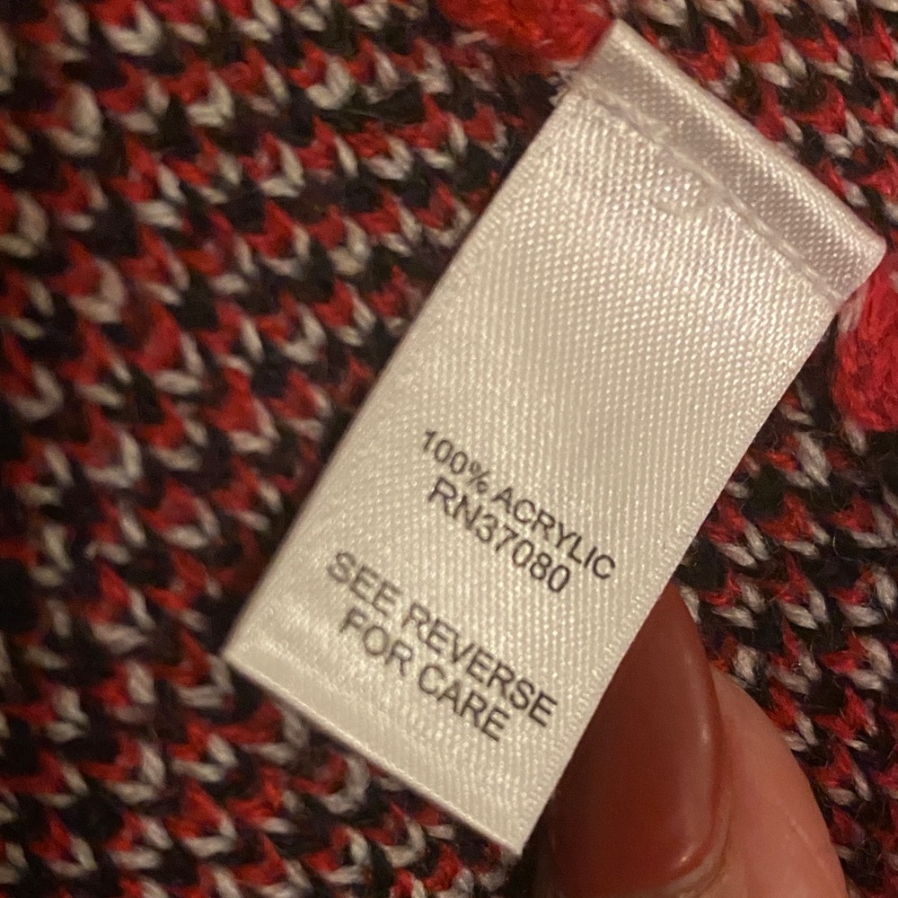 Cato Red and Black Knit Cardigan - Picture 3 of 4